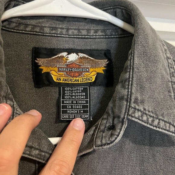 Harley Davidson Denim Button Up - Picture 4 of 4